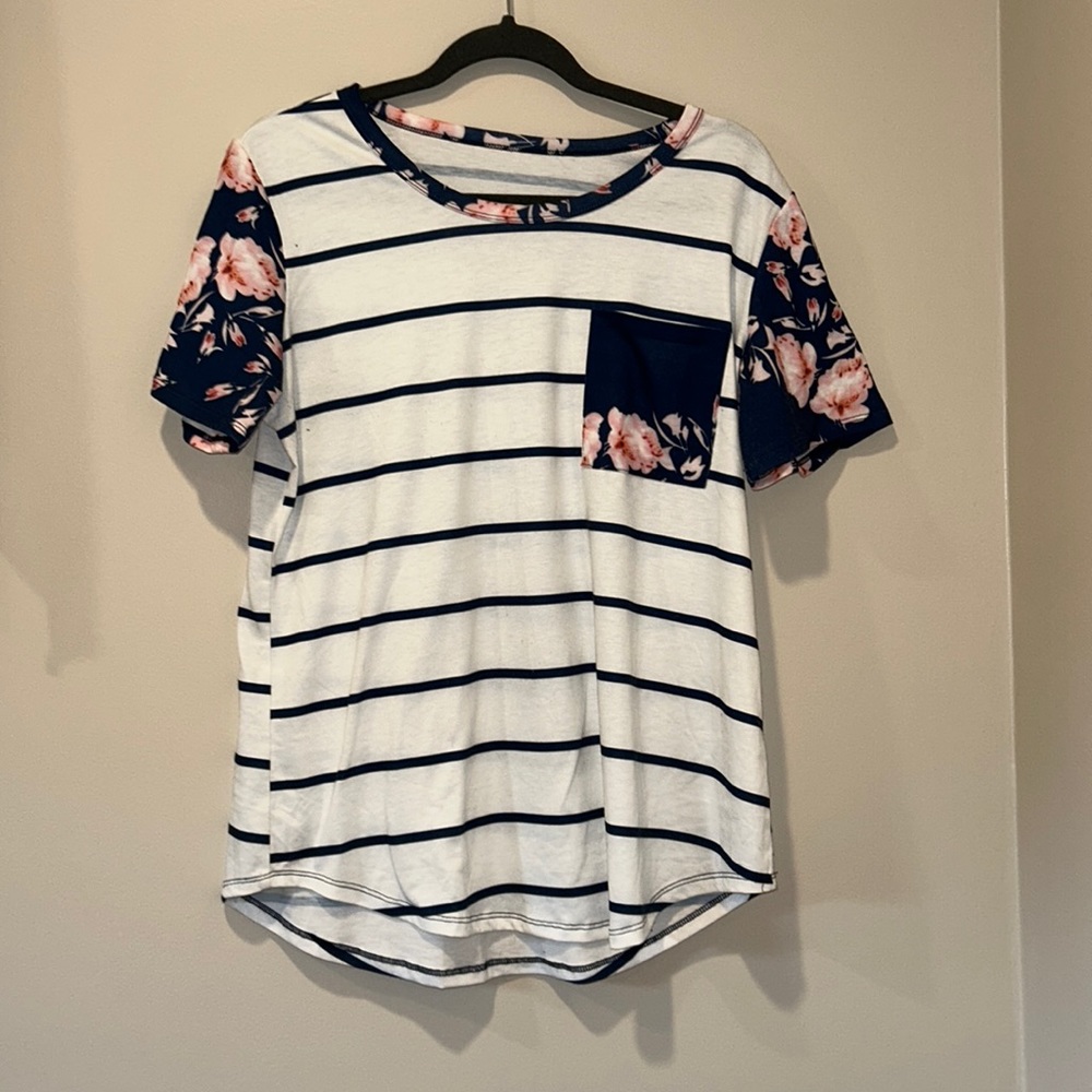 Striped and Floral T-Shirt